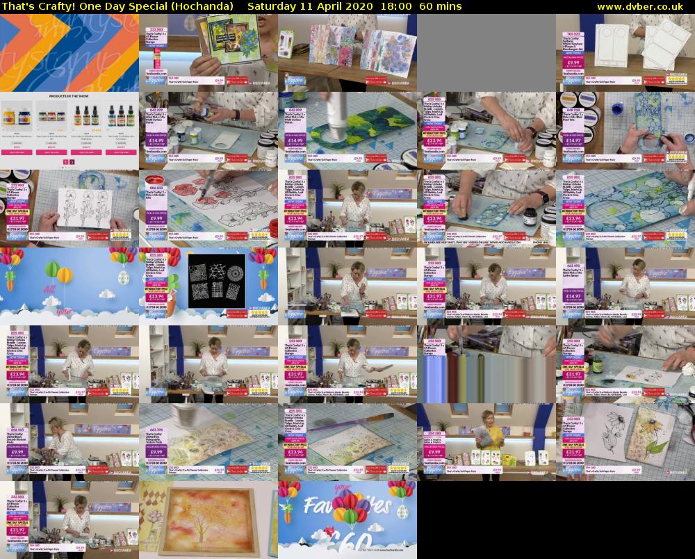 That's Crafty! One Day Special (Hochanda) Saturday 11 April 2020 18:00 - 19:00