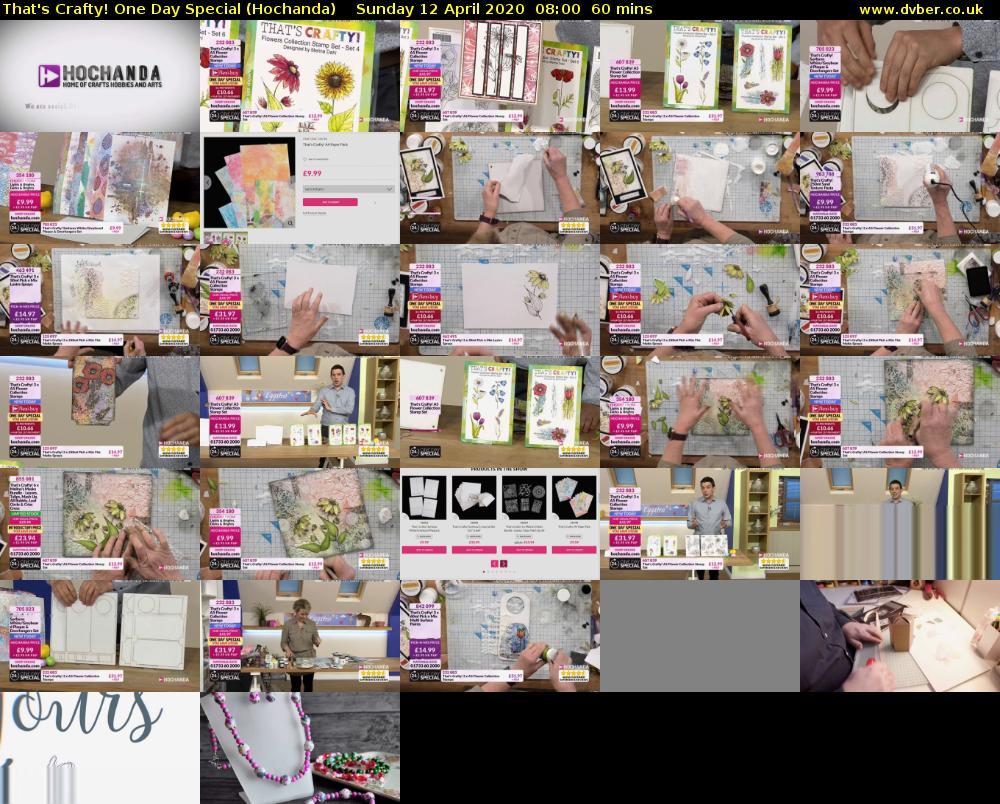 That's Crafty! One Day Special (Hochanda) Sunday 12 April 2020 08:00 - 09:00