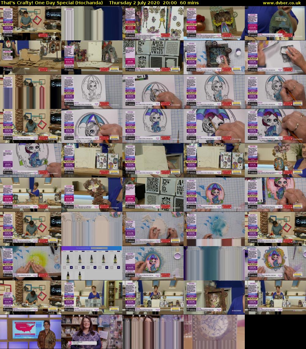 That's Crafty! One Day Special (Hochanda) Thursday 2 July 2020 20:00 - 21:00