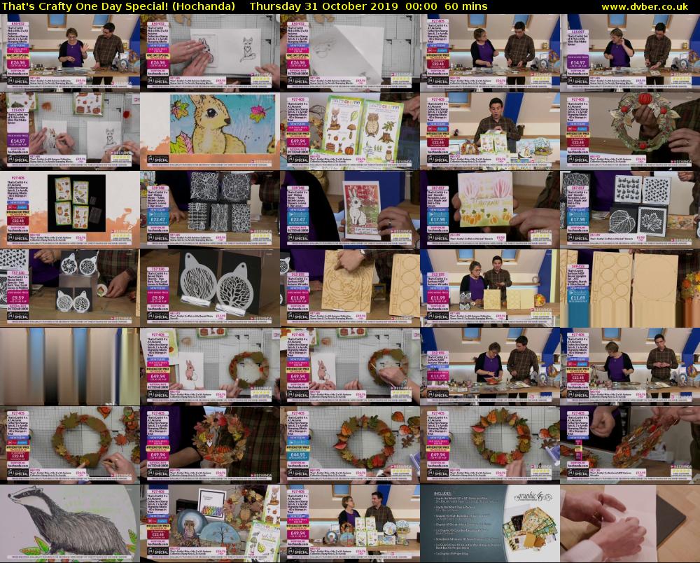 That's Crafty One Day Special! (Hochanda) Thursday 31 October 2019 00:00 - 01:00