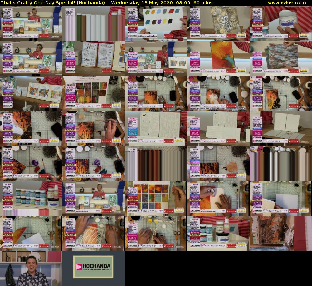 That's Crafty One Day Special! (Hochanda) Wednesday 13 May 2020 08:00 - 09:00