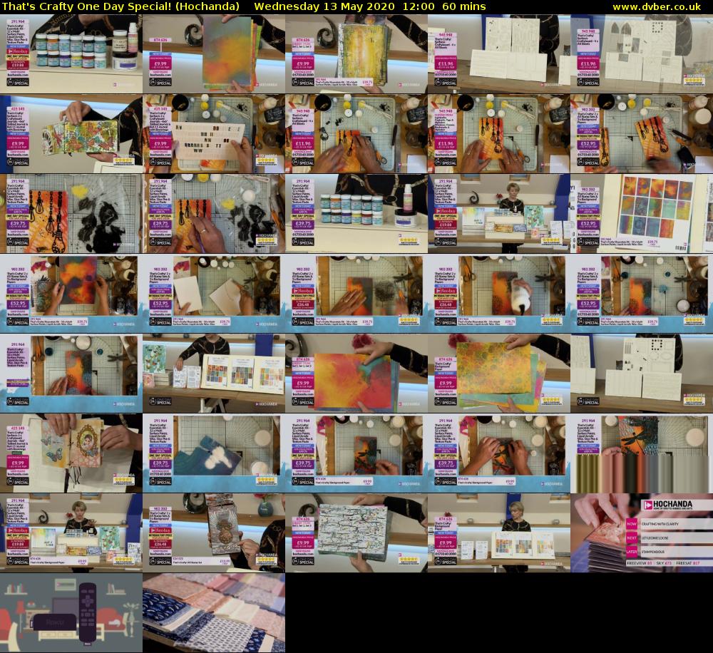 That's Crafty One Day Special! (Hochanda) Wednesday 13 May 2020 12:00 - 13:00