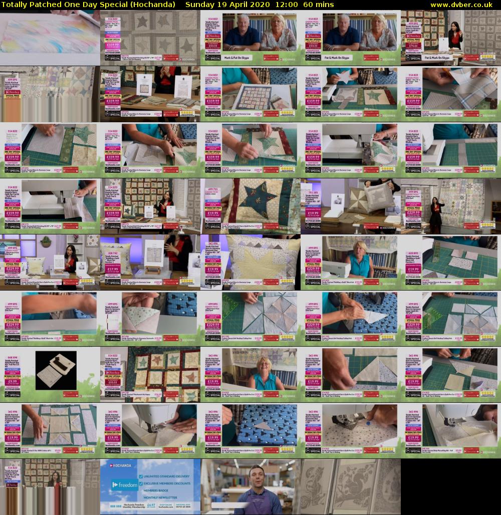 Totally Patched One Day Special (Hochanda) Sunday 19 April 2020 12:00 - 13:00