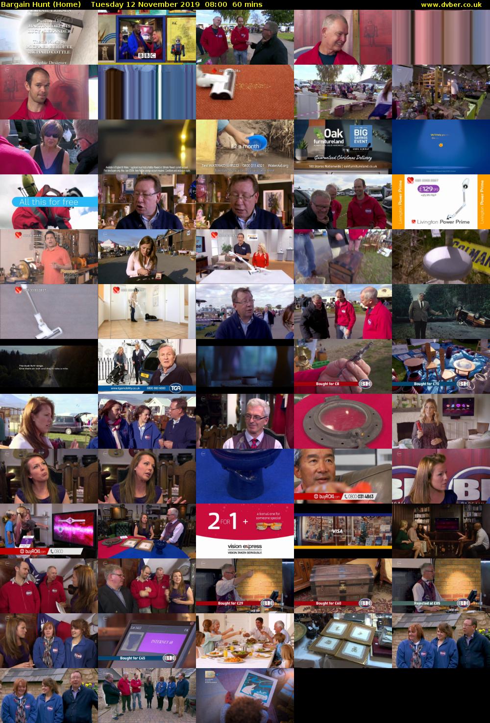 Bargain Hunt (Home) Tuesday 12 November 2019 08:00 - 09:00