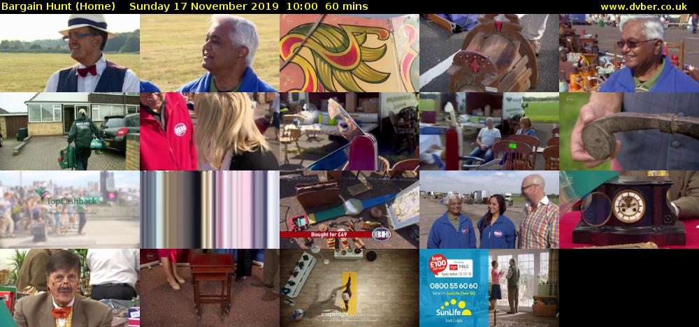 Bargain Hunt (Home) Sunday 17 November 2019 10:00 - 11:00