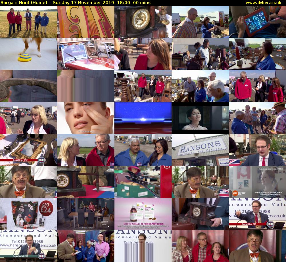 Bargain Hunt (Home) Sunday 17 November 2019 18:00 - 19:00