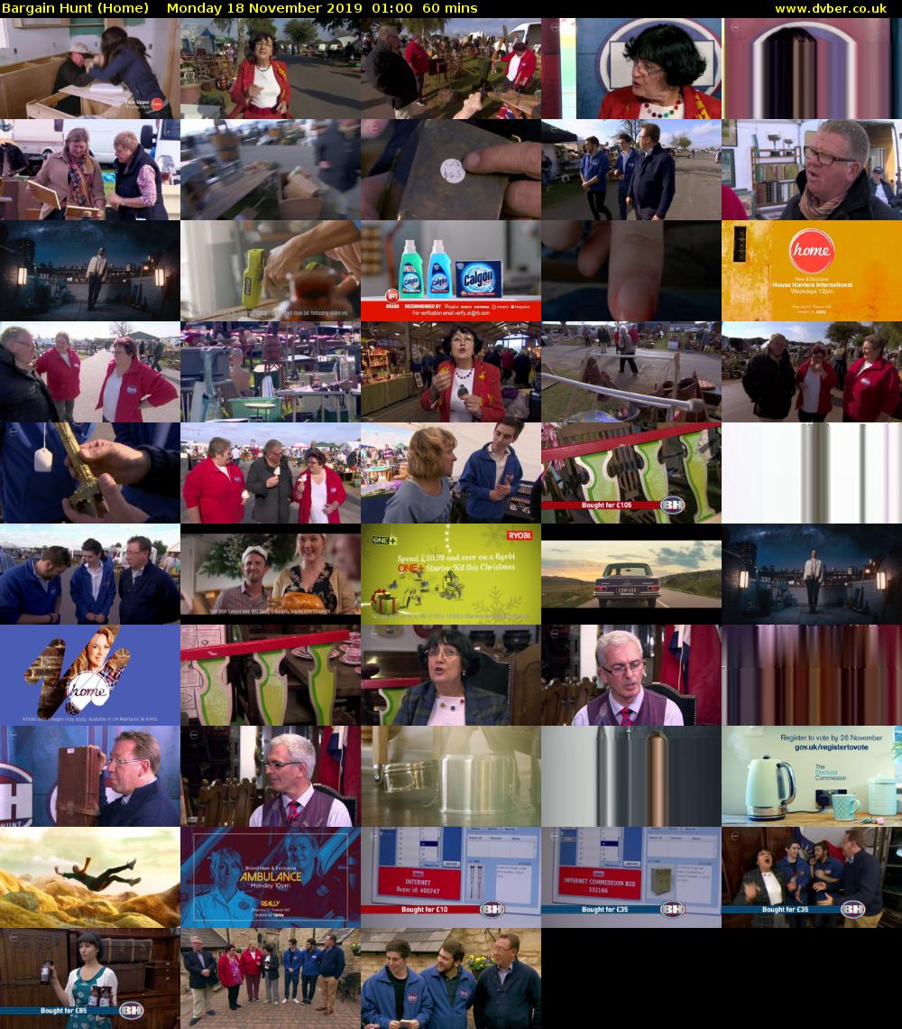 Bargain Hunt (Home) Monday 18 November 2019 01:00 - 02:00