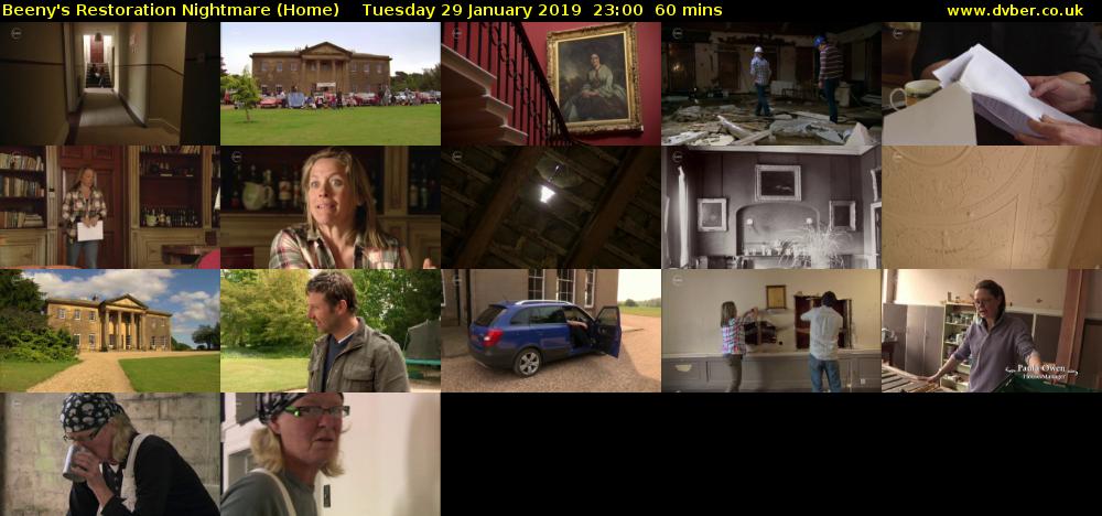Beeny's Restoration Nightmare (Home) Tuesday 29 January 2019 23:00 - 00:00