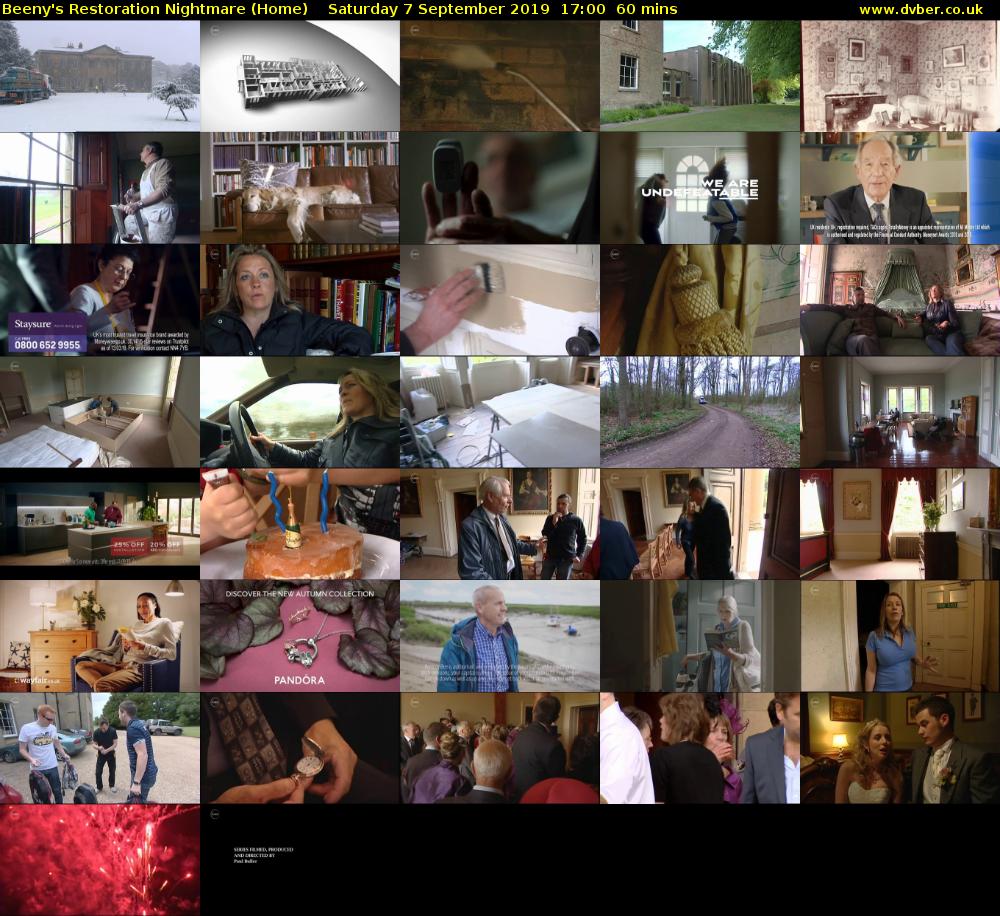 Beeny's Restoration Nightmare (Home) Saturday 7 September 2019 17:00 - 18:00