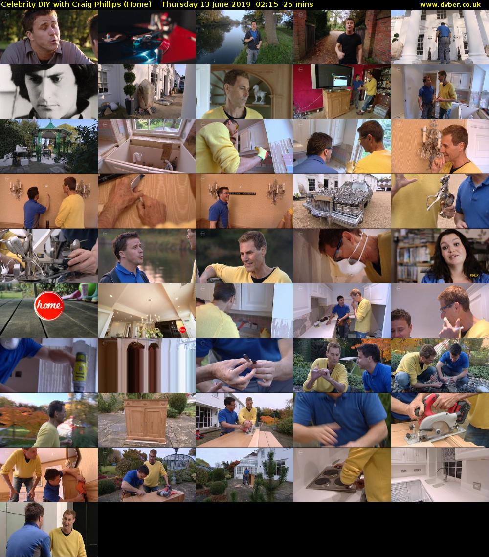 Celebrity DIY with Craig Phillips (Home) Thursday 13 June 2019 02:15 - 02:40