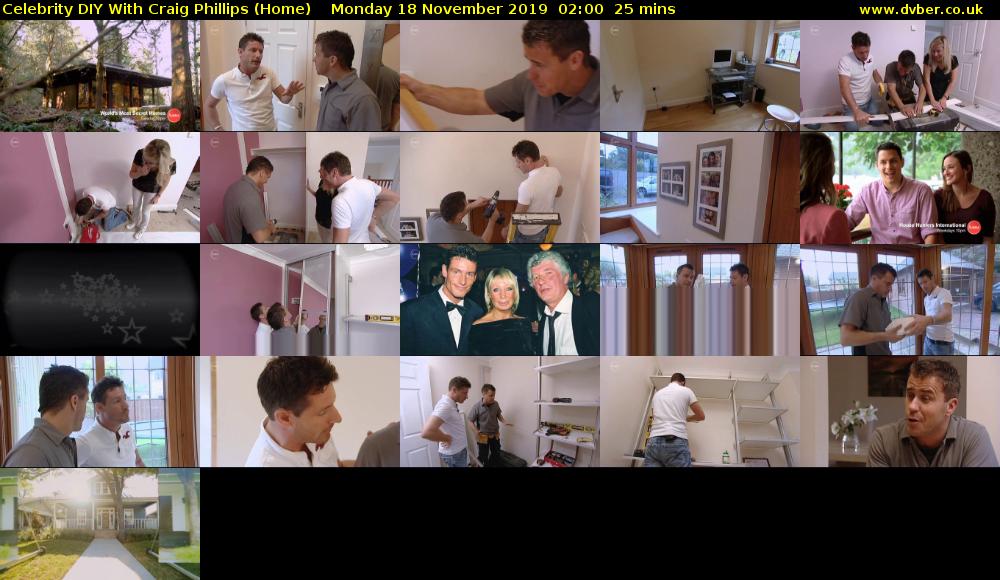 Celebrity DIY with Craig Phillips (Home) Monday 18 November 2019 02:00 - 02:25