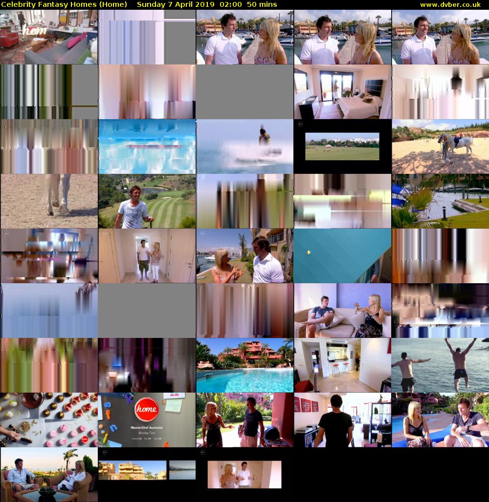 Celebrity Fantasy Homes (Home) Sunday 7 April 2019 02:00 - 02:50