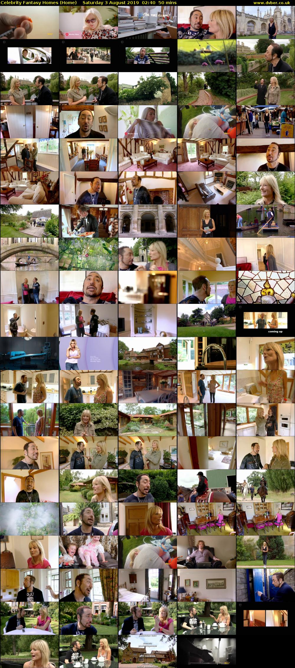 Celebrity Fantasy Homes (Home) Saturday 3 August 2019 02:40 - 03:30