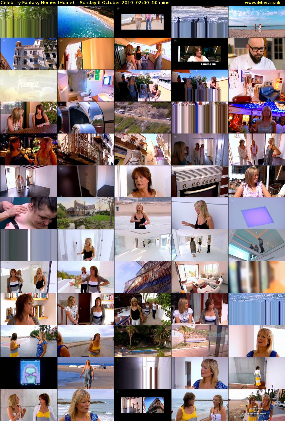 Celebrity Fantasy Homes (Home) Sunday 6 October 2019 02:00 - 02:50