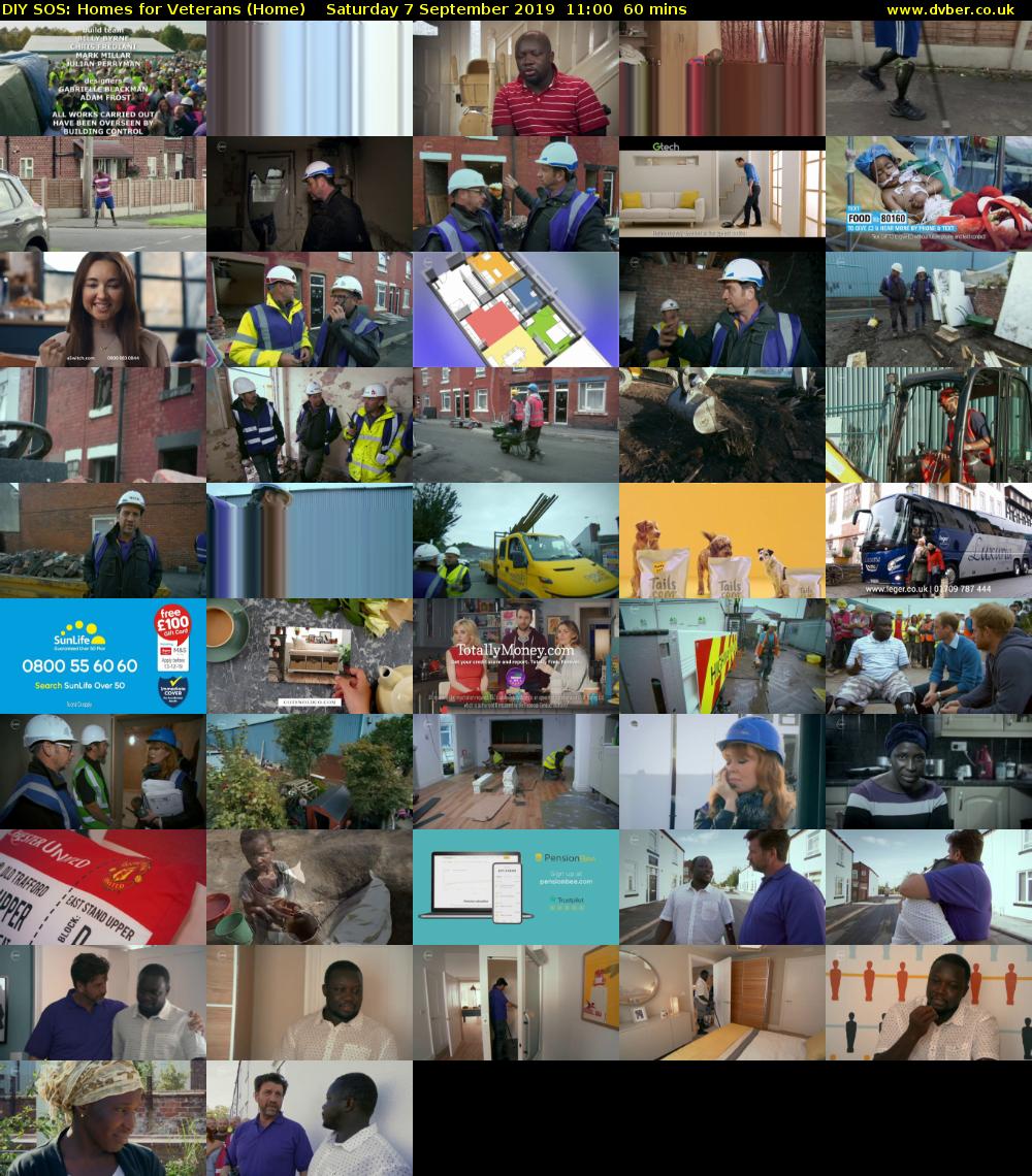 DIY SOS: Homes for Veterans (Home) Saturday 7 September 2019 11:00 - 12:00