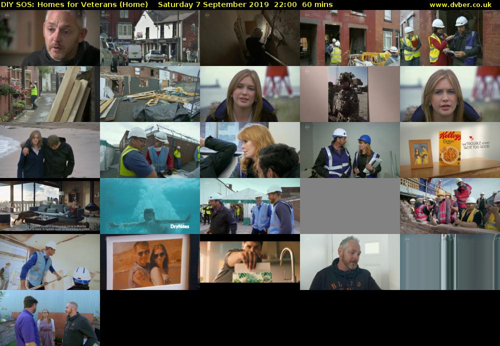 DIY SOS: Homes for Veterans (Home) Saturday 7 September 2019 22:00 - 23:00