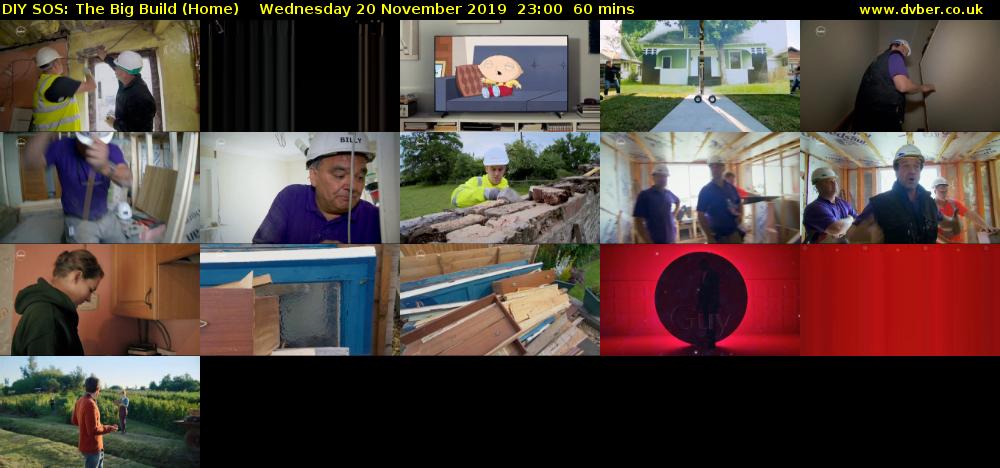 DIY SOS: The Big Build (Home) Wednesday 20 November 2019 23:00 - 00:00