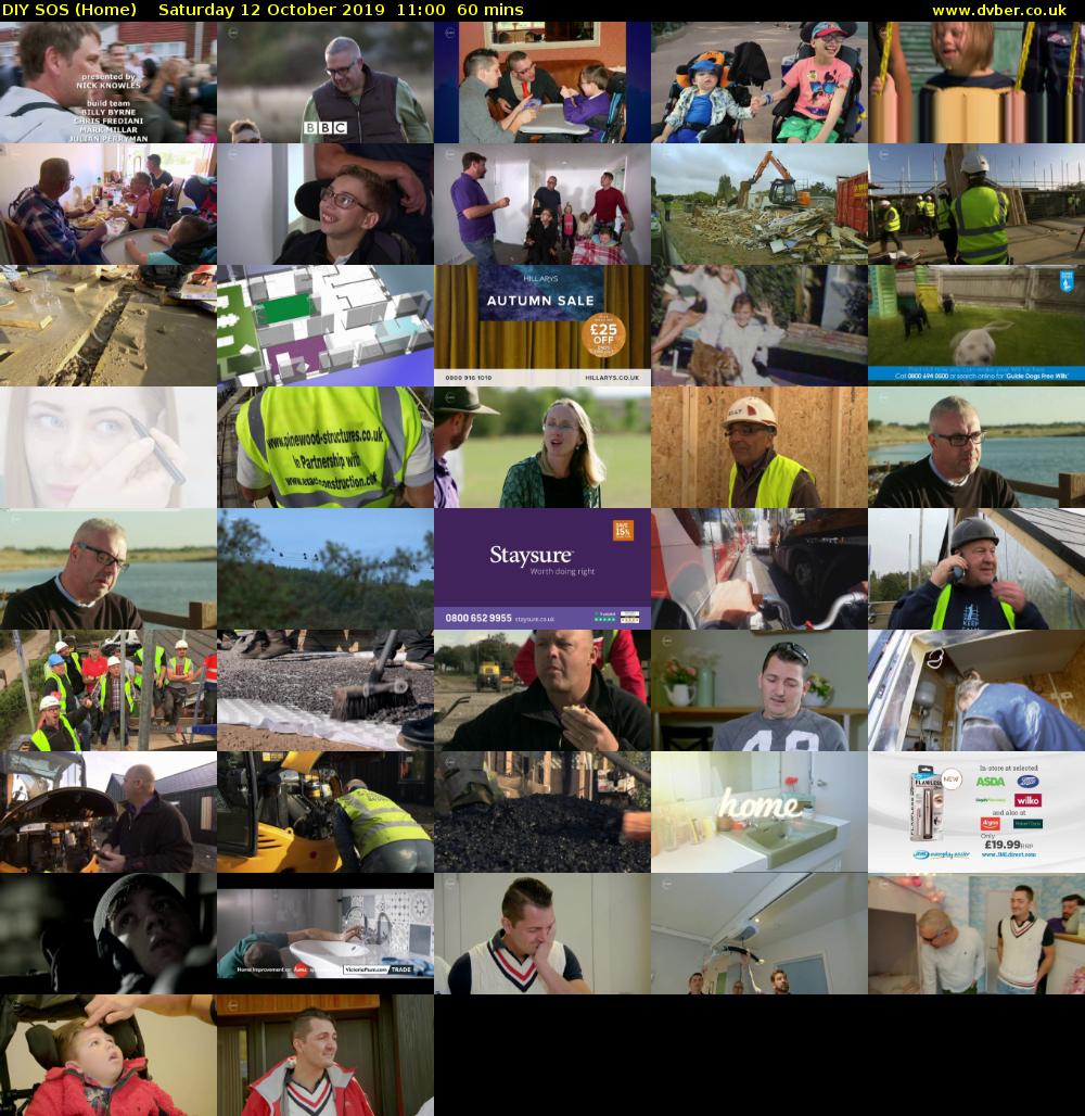 DIY SOS (Home) Saturday 12 October 2019 11:00 - 12:00