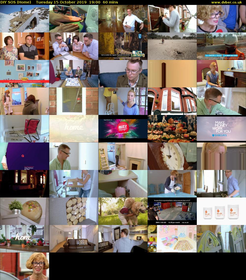 DIY SOS (Home) Tuesday 15 October 2019 19:00 - 20:00