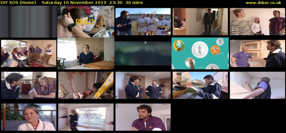 DIY SOS (Home) Saturday 16 November 2019 23:30 - 00:00