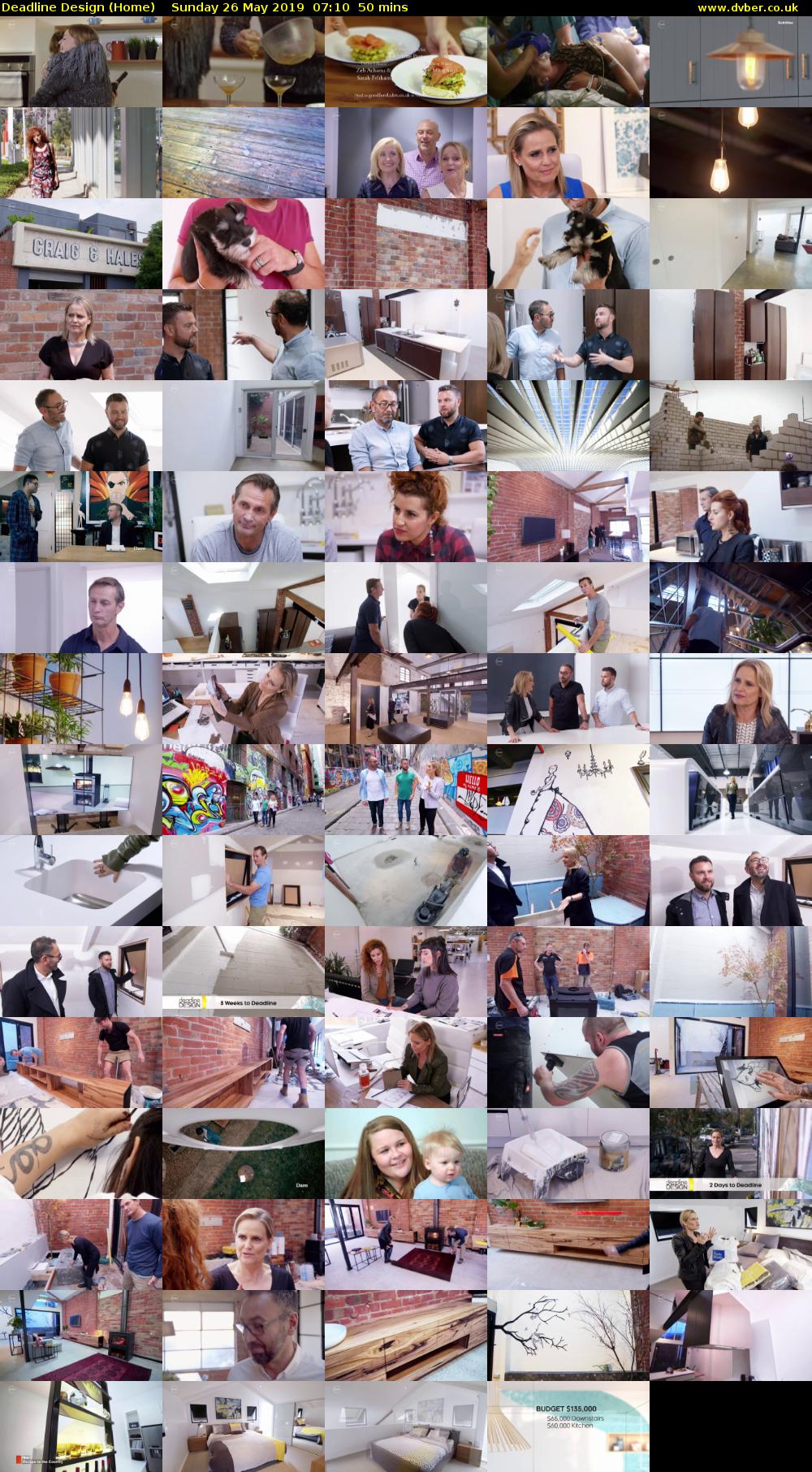 Deadline Design (Home) Sunday 26 May 2019 07:10 - 08:00