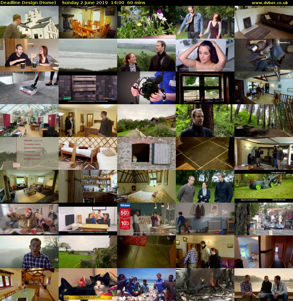 Deadline Design (Home) Sunday 2 June 2019 14:00 - 15:00