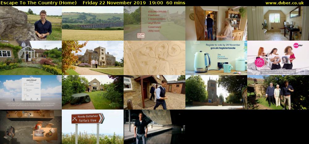 Escape to the Country (Home) Friday 22 November 2019 19:00 - 20:00