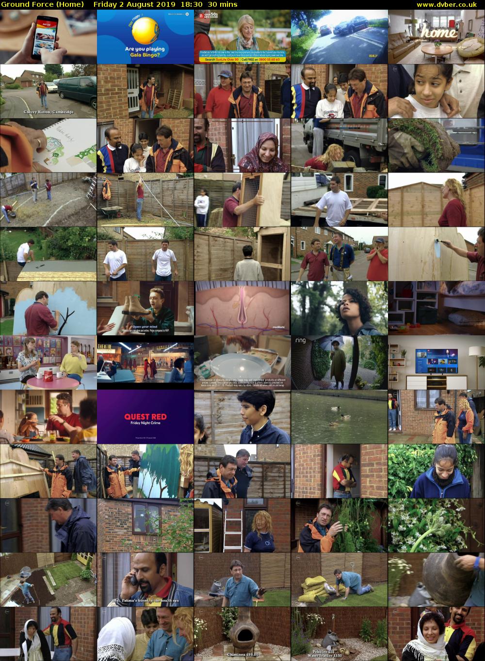 Ground Force (Home) Friday 2 August 2019 18:30 - 19:00