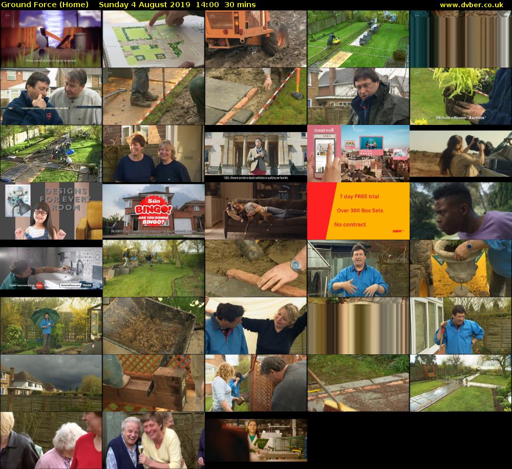Ground Force (Home) Sunday 4 August 2019 14:00 - 14:30