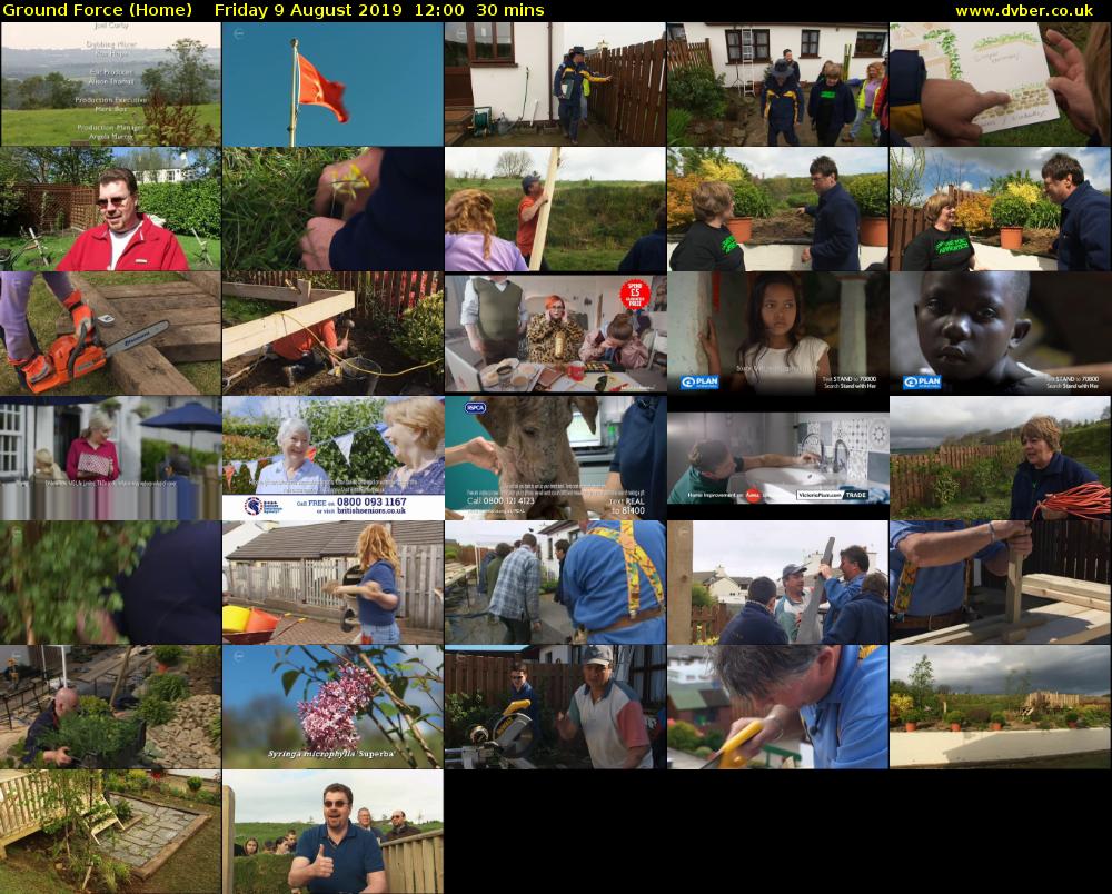 Ground Force (Home) Friday 9 August 2019 12:00 - 12:30