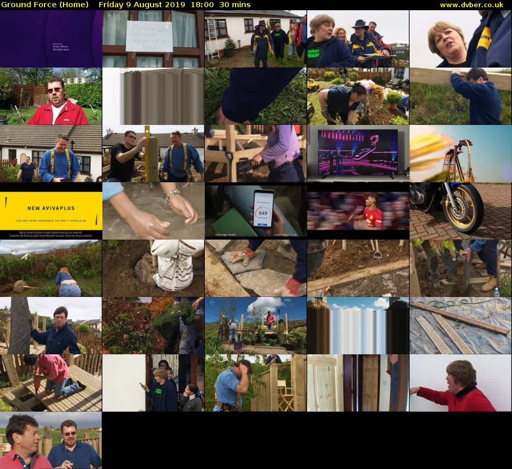 Ground Force (Home) Friday 9 August 2019 18:00 - 18:30