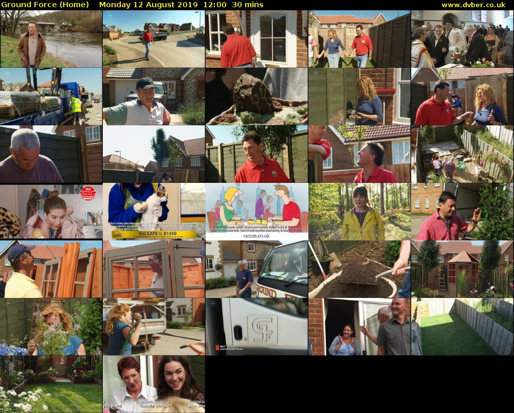 Ground Force (Home) Monday 12 August 2019 12:00 - 12:30