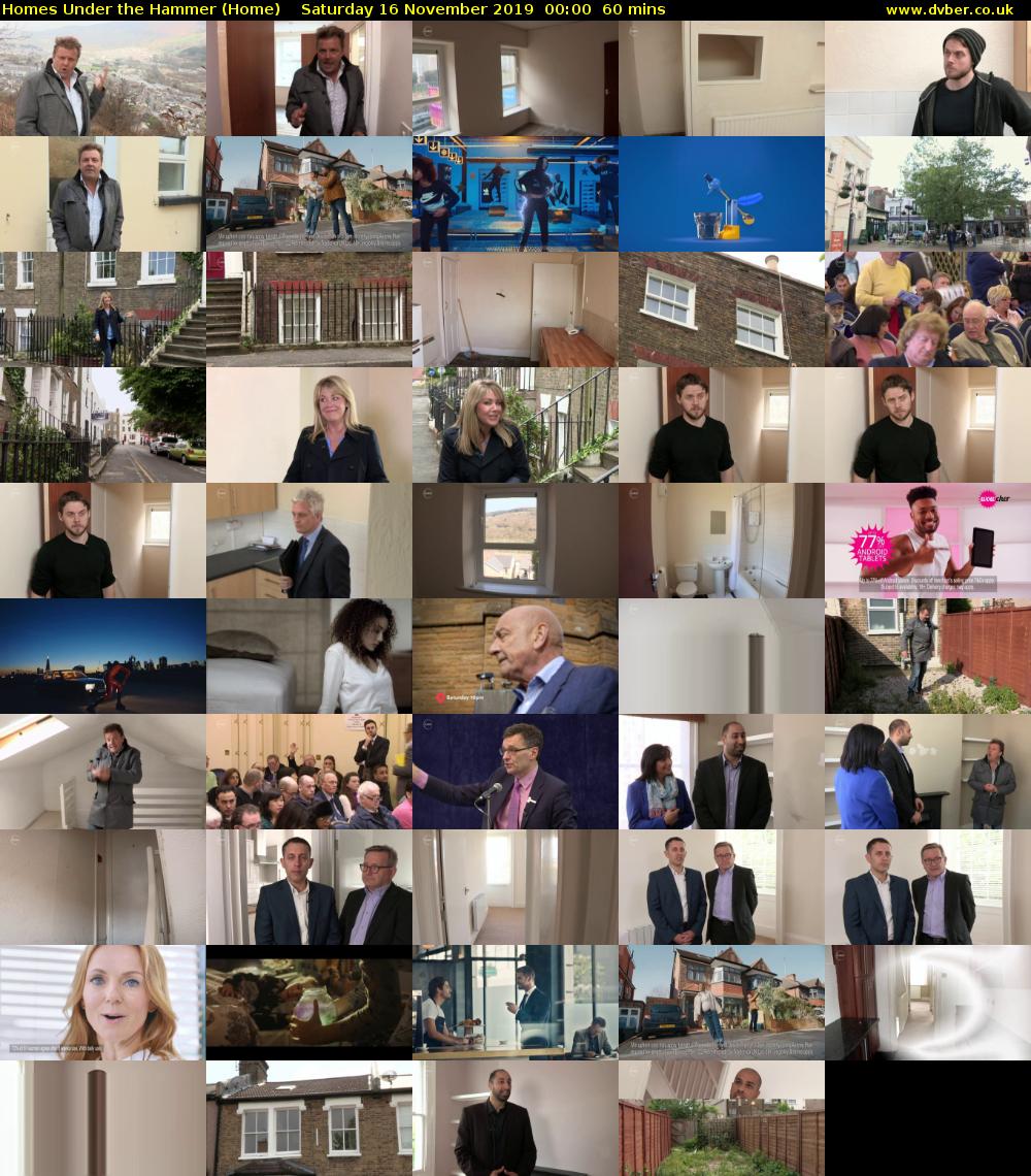Homes Under the Hammer (Home) Saturday 16 November 2019 00:00 - 01:00