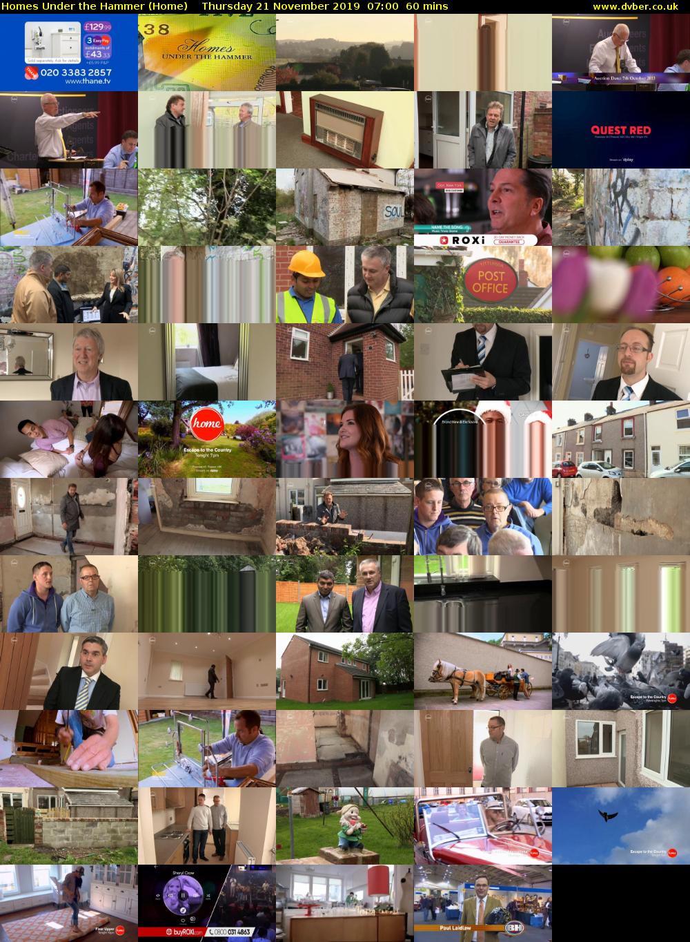 Homes Under the Hammer (Home) Thursday 21 November 2019 07:00 - 08:00