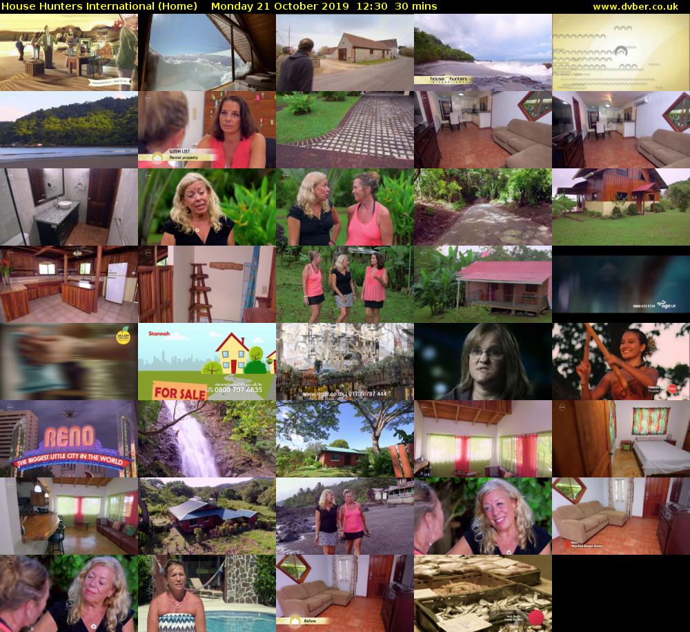 House Hunters International (Home) Monday 21 October 2019 12:30 - 13:00