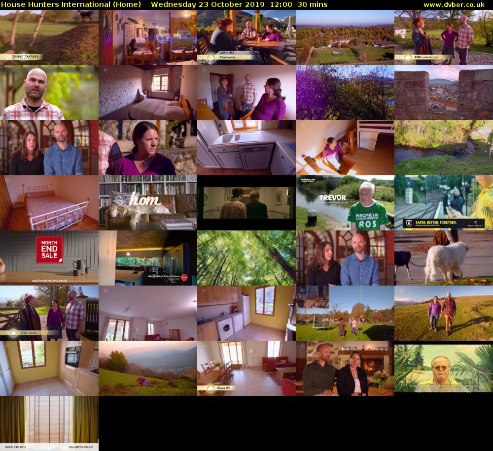 House Hunters International (Home) Wednesday 23 October 2019 12:00 - 12:30