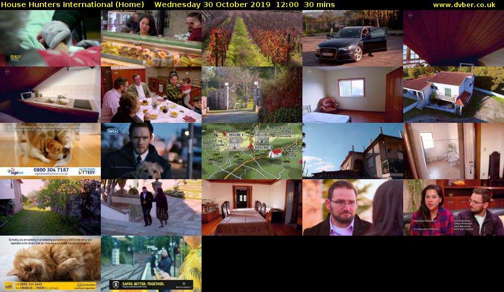 House Hunters International (Home) Wednesday 30 October 2019 12:00 - 12:30