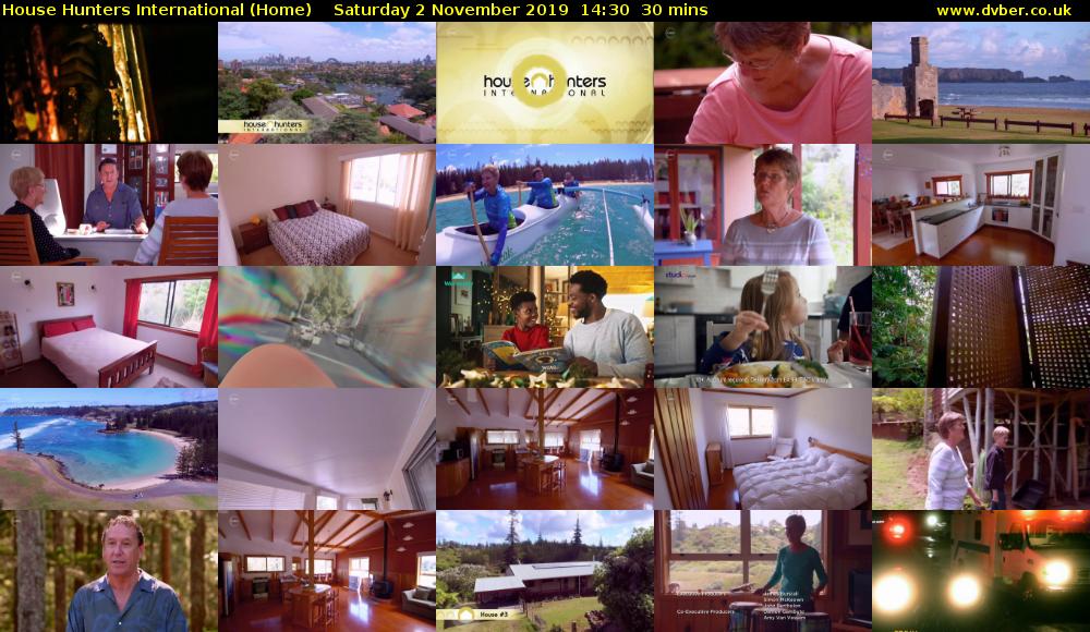 House Hunters International (Home) Saturday 2 November 2019 14:30 - 15:00