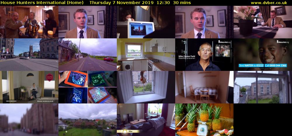 House Hunters International (Home) Thursday 7 November 2019 12:30 - 13:00