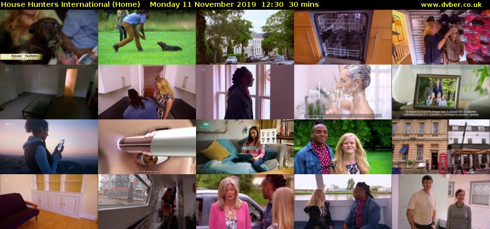 House Hunters International (Home) Monday 11 November 2019 12:30 - 13:00