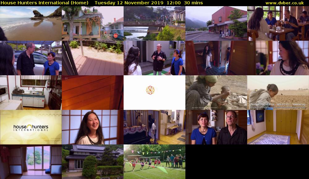 House Hunters International (Home) Tuesday 12 November 2019 12:00 - 12:30