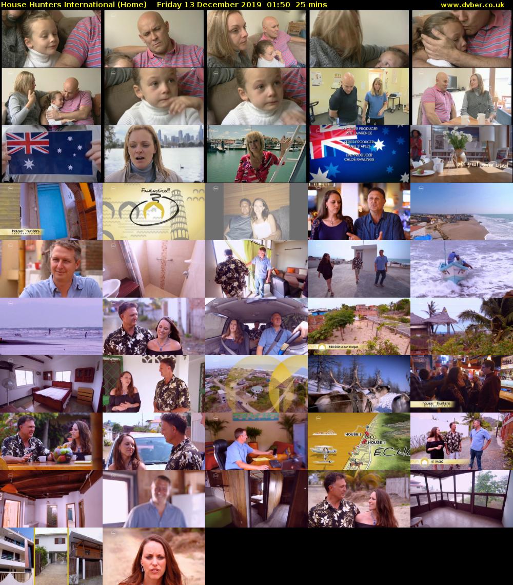 House Hunters International (Home) Friday 13 December 2019 01:50 - 02:15