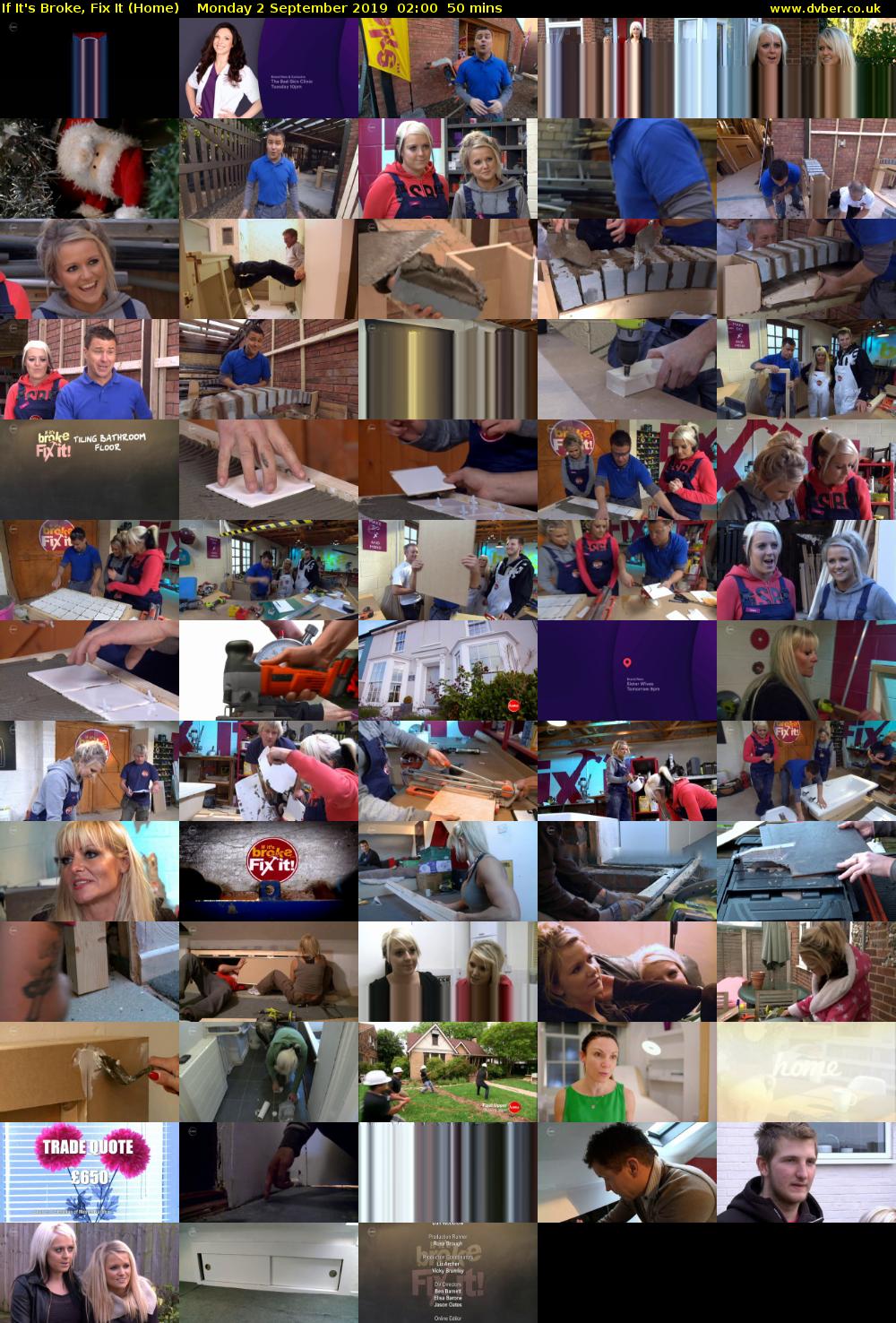 If It's Broke, Fix It (Home) Monday 2 September 2019 02:00 - 02:50