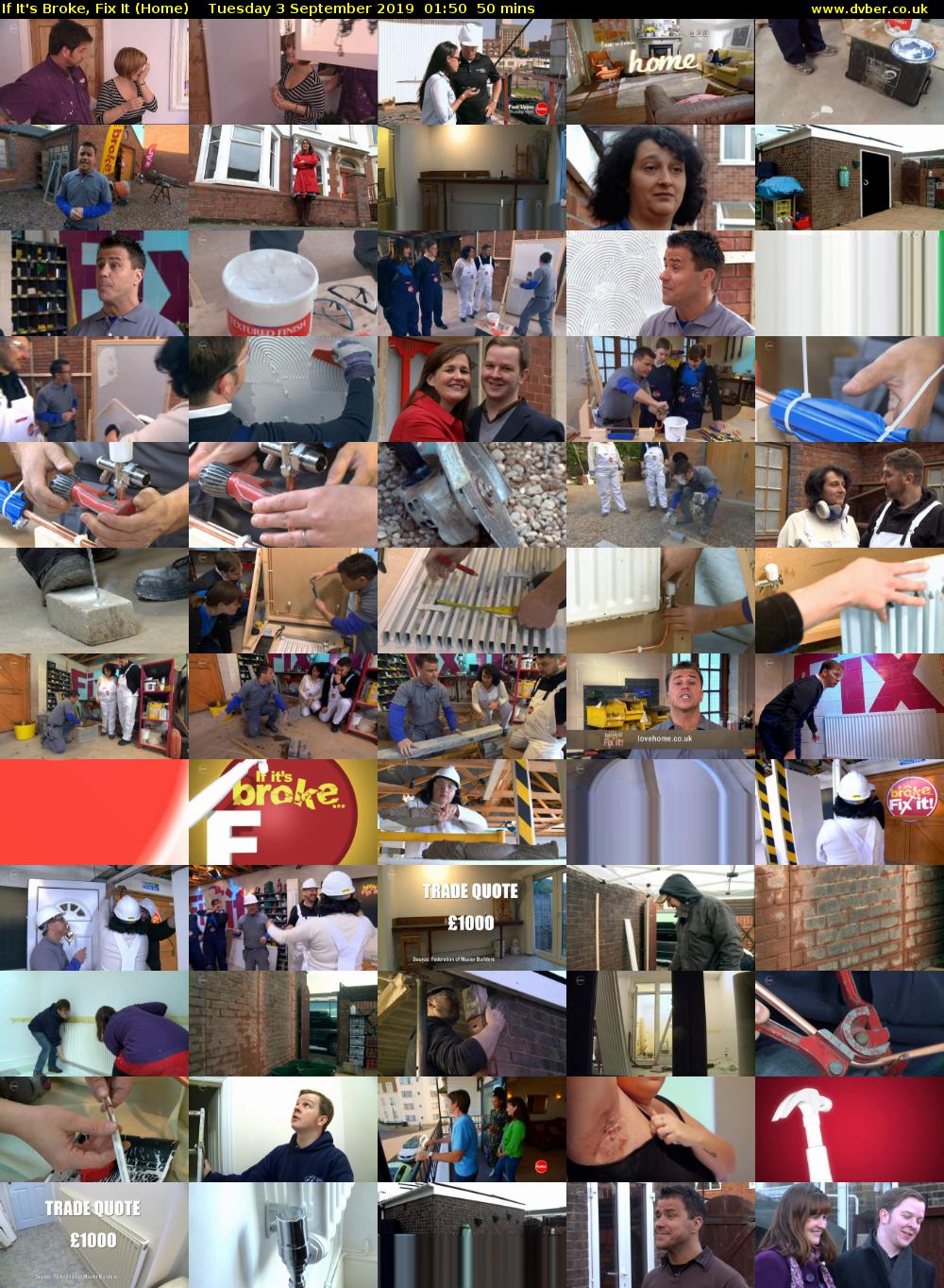 If It's Broke, Fix It (Home) Tuesday 3 September 2019 01:50 - 02:40