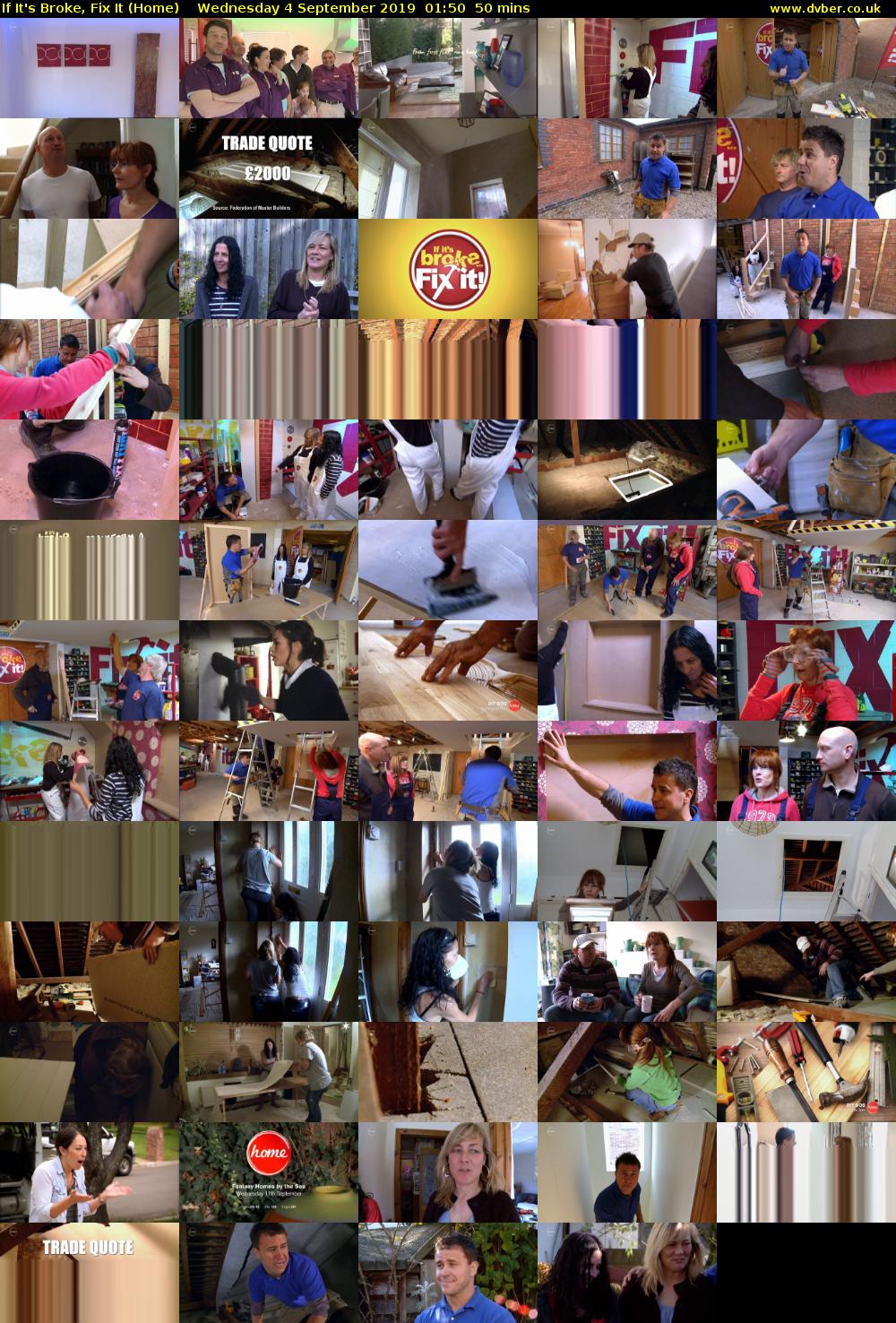 If It's Broke, Fix It (Home) Wednesday 4 September 2019 01:50 - 02:40