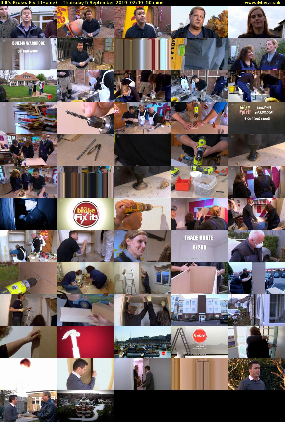 If It's Broke, Fix It (Home) Thursday 5 September 2019 02:40 - 03:30