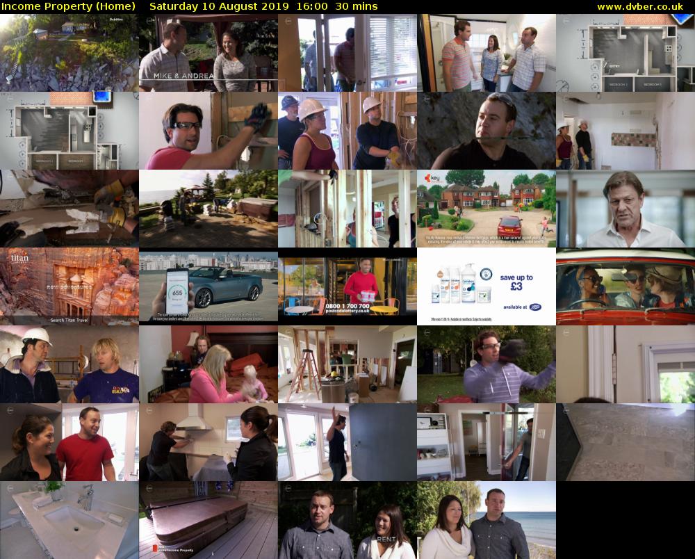 Income Property (Home) Saturday 10 August 2019 16:00 - 16:30