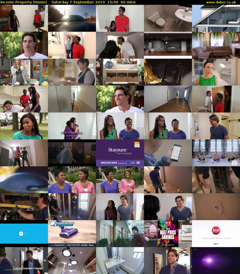 Income Property (Home) Saturday 7 September 2019 15:00 - 16:00