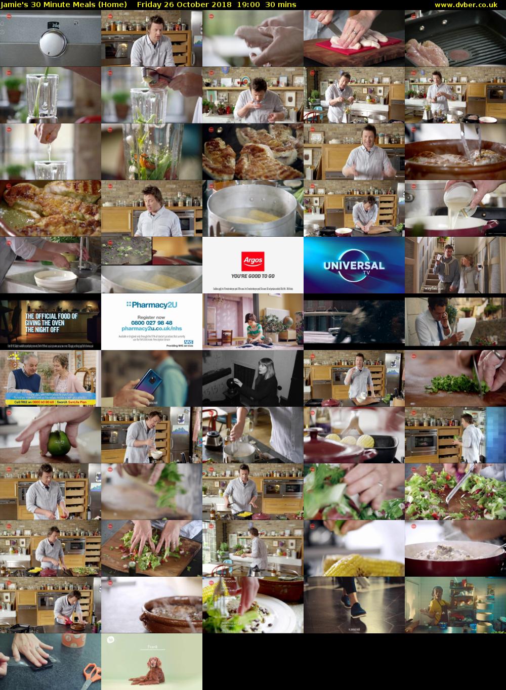 Jamie's 30 Minute Meals (Home) Friday 26 October 2018 19:00 - 19:30