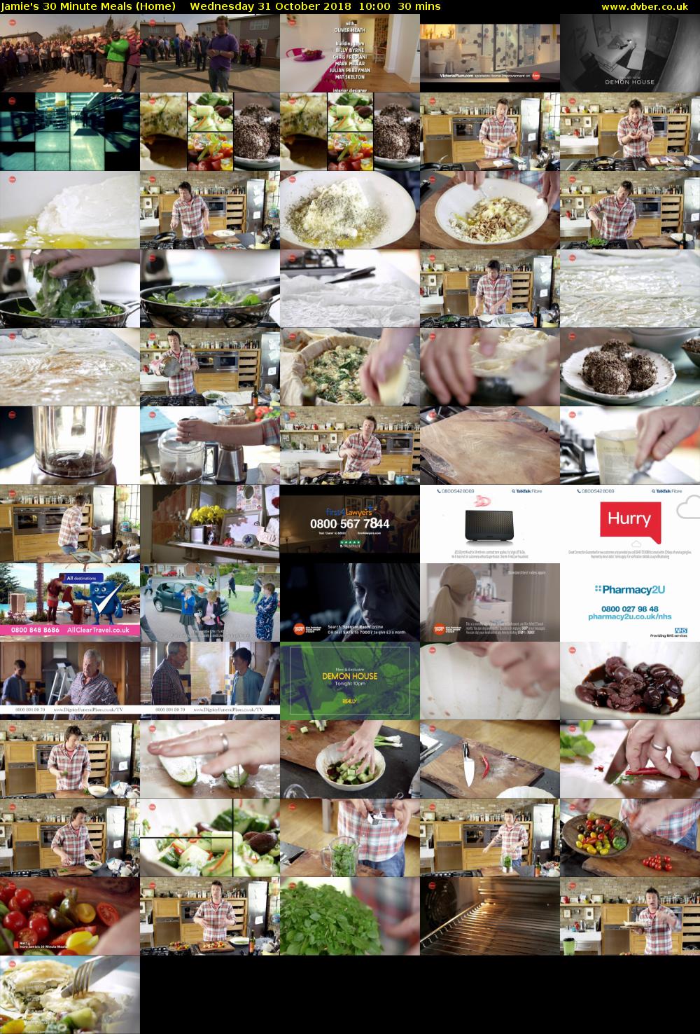 Jamie's 30 Minute Meals (Home) Wednesday 31 October 2018 10:00 - 10:30